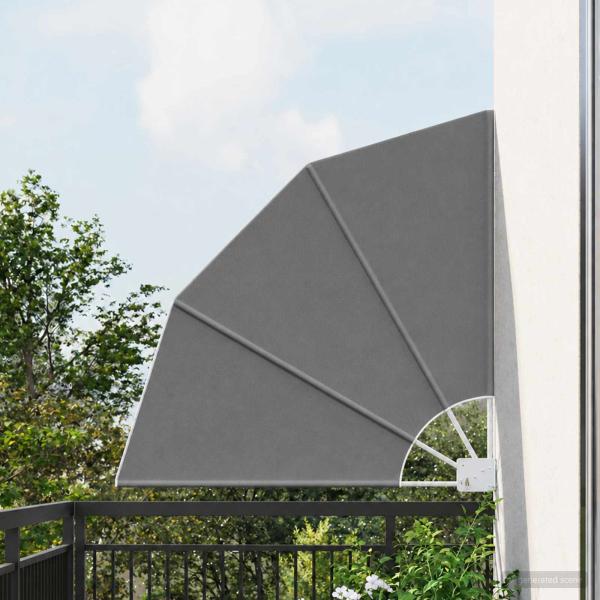 Balkon Sichtschutz 115 x 115 cm Polyester Hellgrau