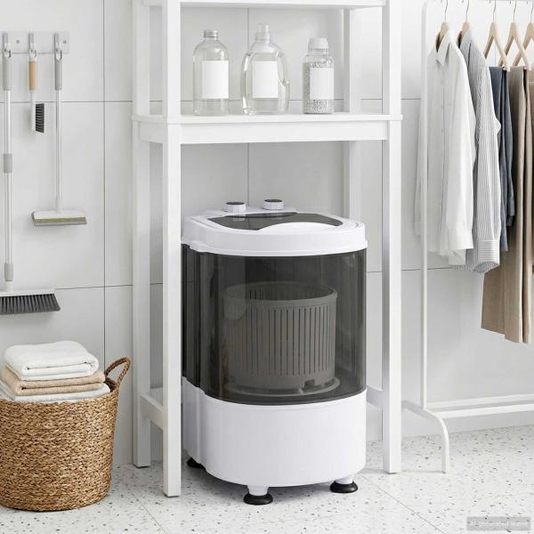 ARDEBO.de - Mini-Waschmaschine mit Einzelwanne 2,6 kg Schwarz und Weiß