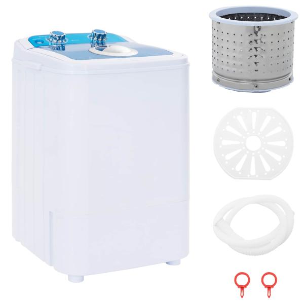Mini-Waschmaschine mit Einzelwanne 4,6 kg Blau und Weiß