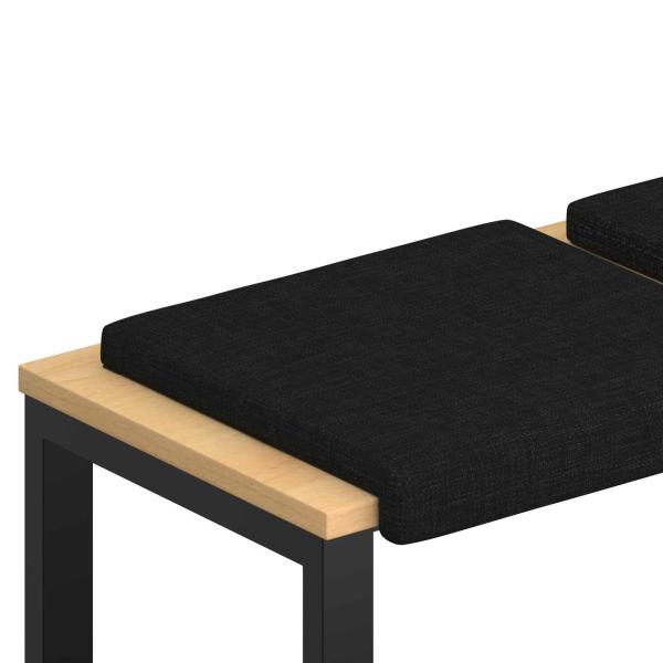 Bankkissen 2 stk. Stoff Schwarz Tiefe 35 cm