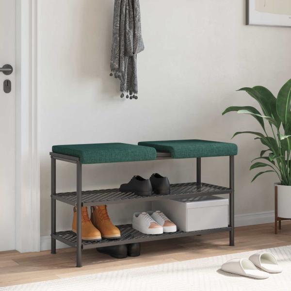 ARDEBO.de - Bankkissen 2 stk. Stoff Dunkelgrün Tiefe 35 cm