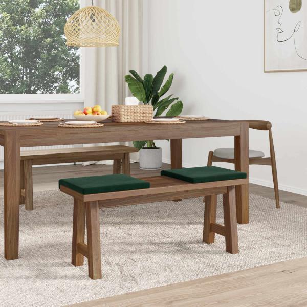 Bankkissen 2 stk. Samt Dunkelgrün Tiefe 35 cm