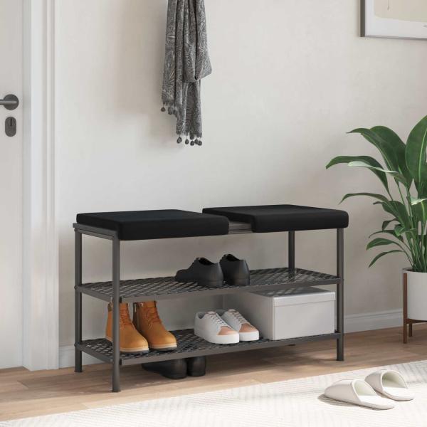 ARDEBO.de - Bankkissen 2 stk. Samt Schwarz Tiefe 35 cm