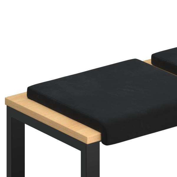 Bankkissen 2 stk. Samt Schwarz Tiefe 35 cm