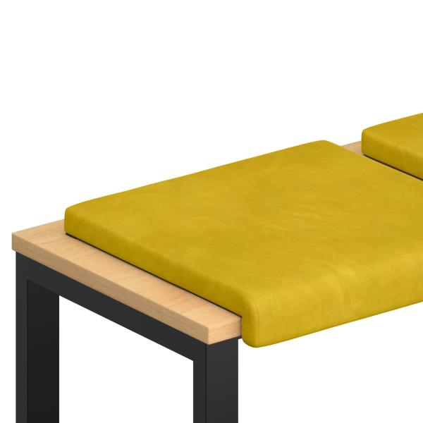 Bankkissen 2 stk. Samt Gelb Tiefe 35 cm