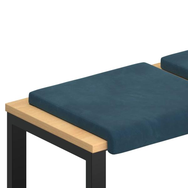 Bankkissen 2 stk. Samt Blau Tiefe 35 cm