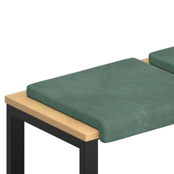 Bankkissen 2 stk. Samt Meergrün Tiefe 35 cm