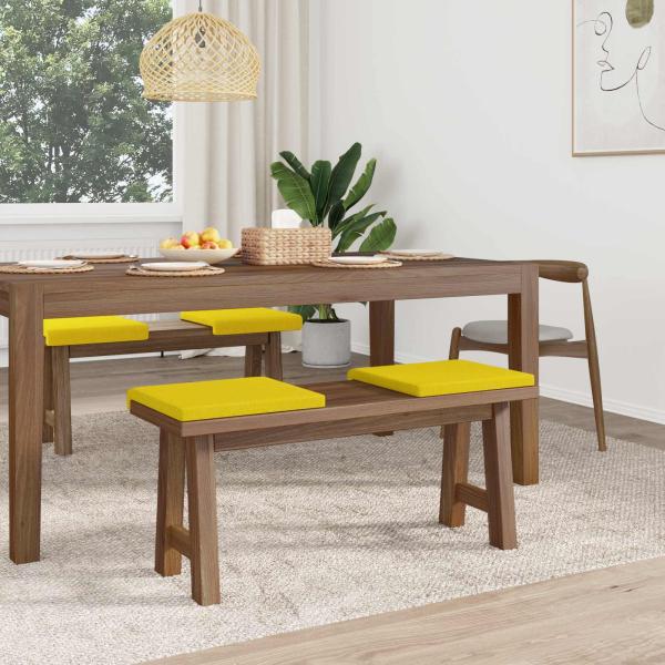 Bankkissen 4 stk. Stoff Helles Gelb Tiefe 35 cm