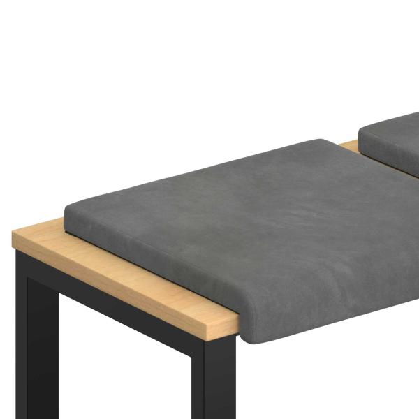 Bankkissen 4 stk. Samt Dunkelgrau Tiefe 35 cm