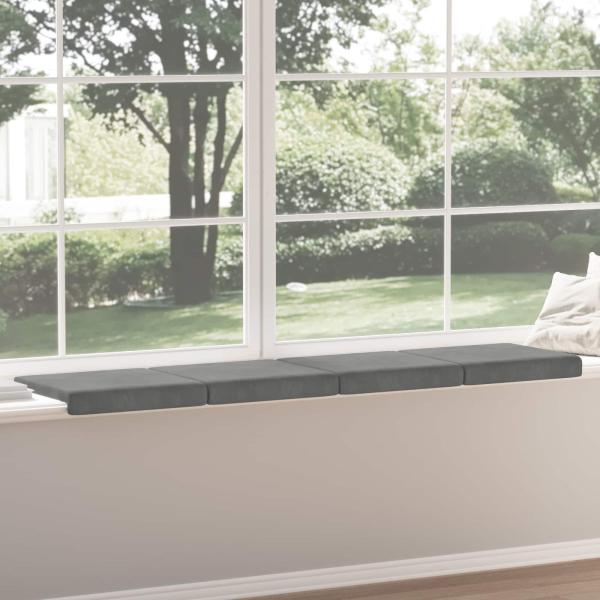 Bankkissen 4 stk. Samt Dunkelgrau Tiefe 35 cm