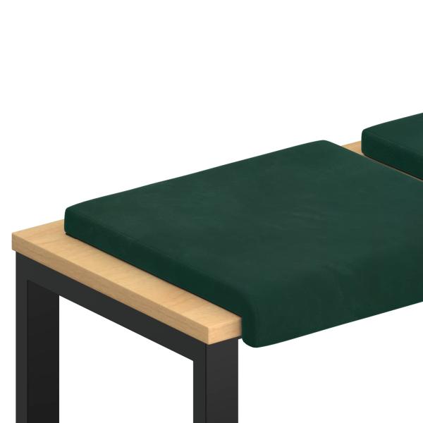 Bankkissen 4 stk. Samt Dunkelgrün Tiefe 35 cm