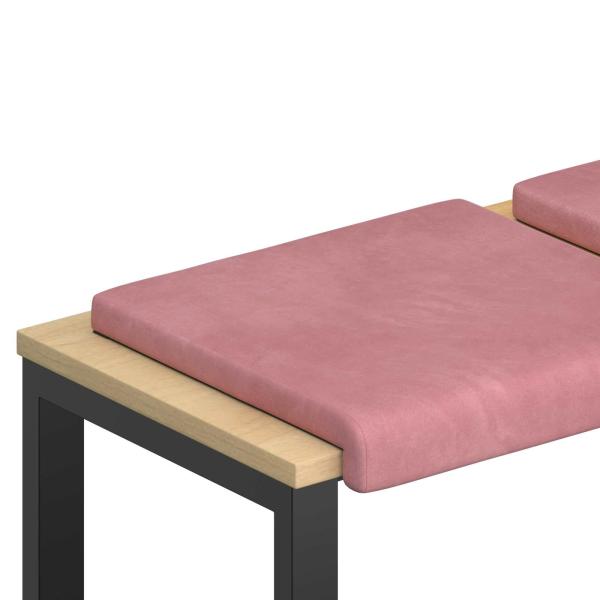 Bankkissen 4 stk. Samt Rosa Tiefe 35 cm