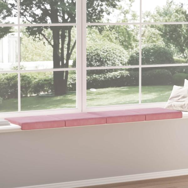 Bankkissen 4 stk. Samt Rosa Tiefe 35 cm