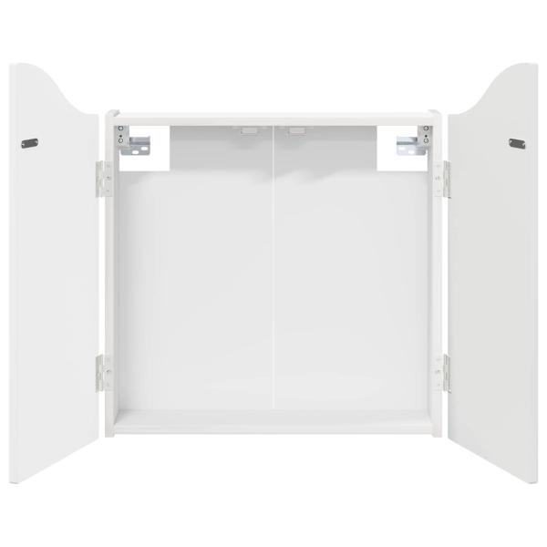 Dartboard Schrank Hochglanz Wei? 56 x 12 x 63 cm Holzwerkstoff