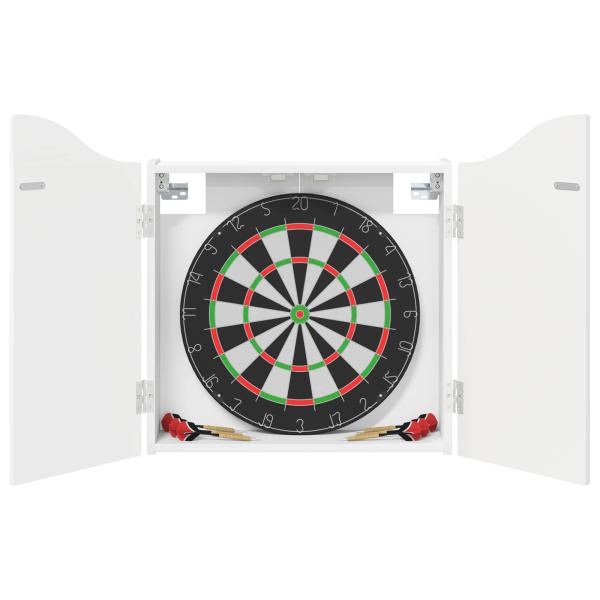 Dartboard Schrank Hochglanz Wei? 56 x 12 x 63 cm Holzwerkstoff