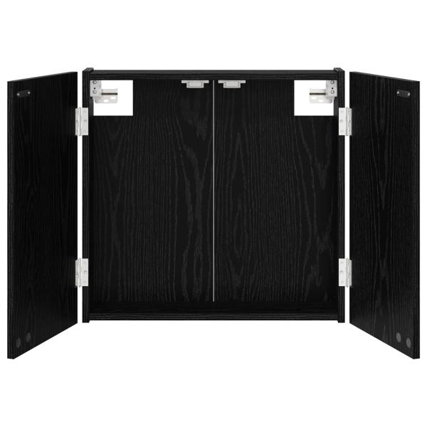 Dartboard Schrank Schwarz Eichen-Optik 56 x 12 x 53,5 cm