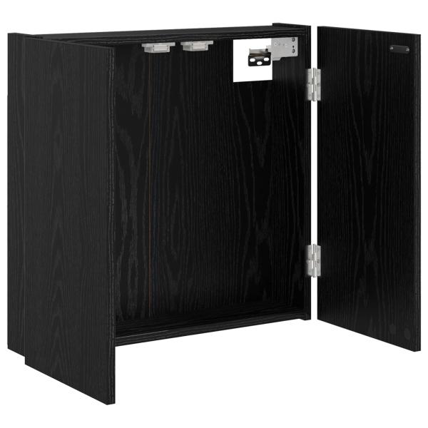 Dartboard Schrank Schwarz Eichen-Optik 56 x 12 x 53,5 cm