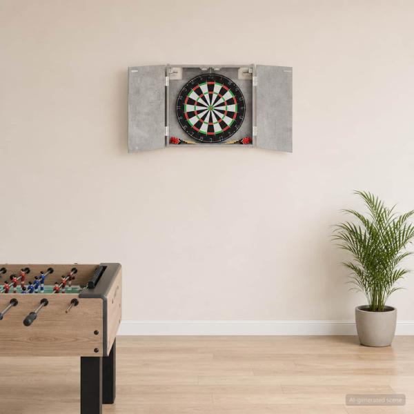 ARDEBO.de - Dartboard Schrank Betongrau 56 x 12 x 53,5 cm Holzwerkstoff