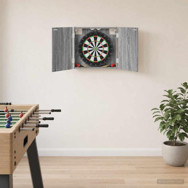ARDEBO.de - Dartboard Schrank Sonoma-Grau 56 x 12 x 53,5 cm Holzwerkstoff