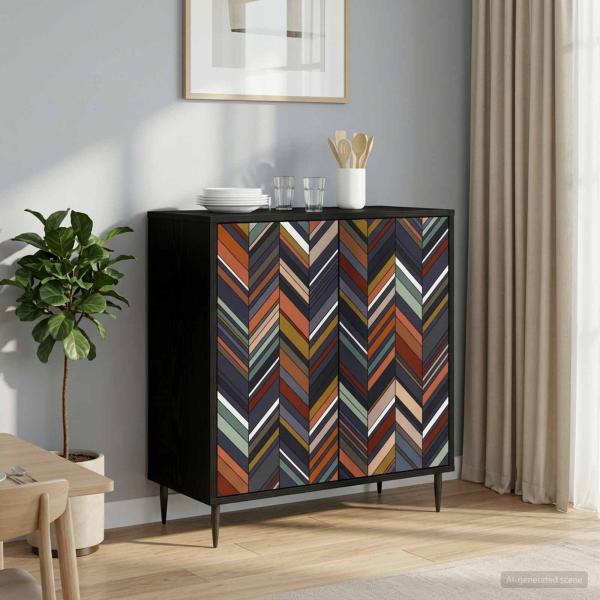 ARDEBO.de - Sideboard OMMEN Schwarz Eichen-Optik 69 x 33 x 76 cm