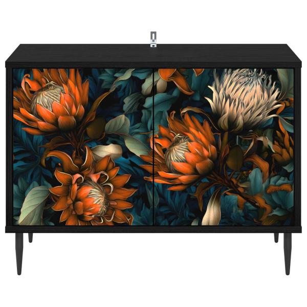 TV-Schrank LOCHEM 69 x 33 x 50,5 cm Schwarz Eichen-Optik