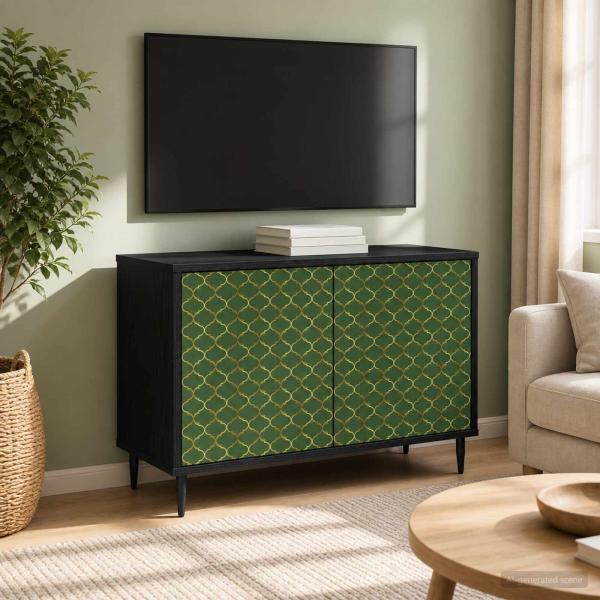 ARDEBO.de - TV-Schrank GELEEN 69 x 33 x 50,5 cm Schwarz Eichen-Optik