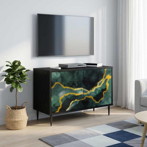 ARDEBO.de - TV-Schrank WIJHE 69 x 33 x 50,5 cm Schwarz Eichen-Optik