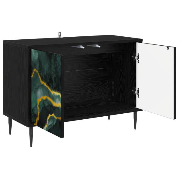 TV-Schrank WIJHE 69 x 33 x 50,5 cm Schwarz Eichen-Optik