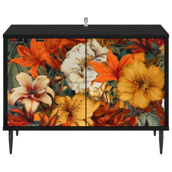TV-Schrank GENNEP 69 x 33 x 50,5 cm Schwarz Eichen-Optik