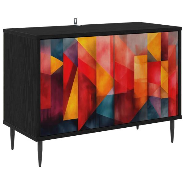 TV-Schrank HEESCH 69 x 33 x 50,5 cm Schwarz Eichen-Optik