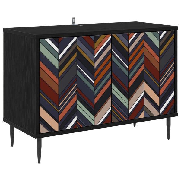 TV-Schrank OMMEN 69 x 33 x 50,5 cm Schwarz Eichen-Optik