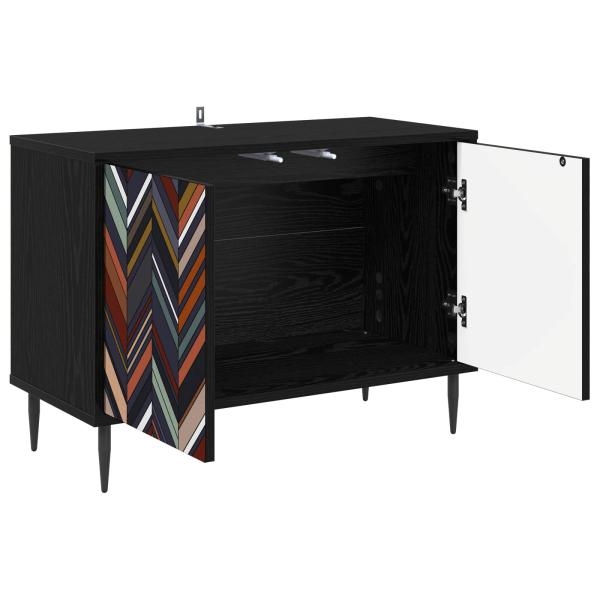 TV-Schrank OMMEN 69 x 33 x 50,5 cm Schwarz Eichen-Optik