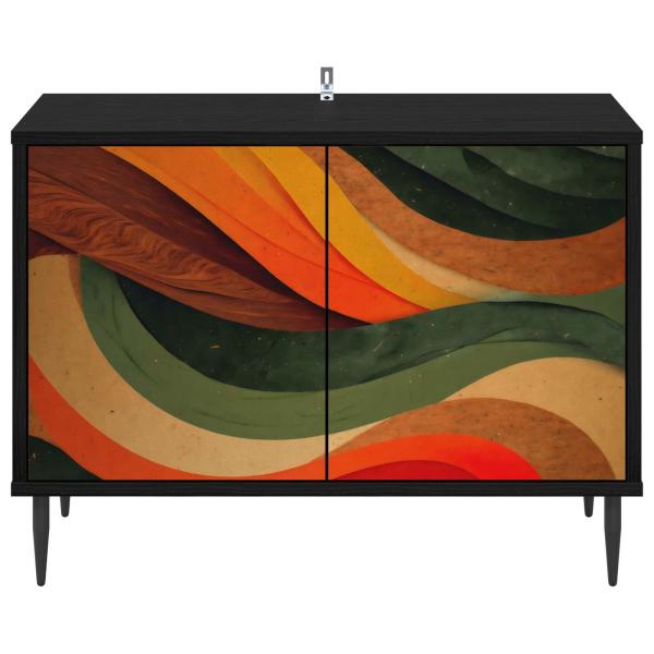 TV-Schrank BONN 69 x 33 x 50,5 cm Schwarz Eichen-Optik
