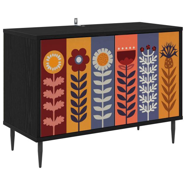 TV-Schrank ESSEN 69 x 33 x 50,5 cm Schwarz Eichen-Optik