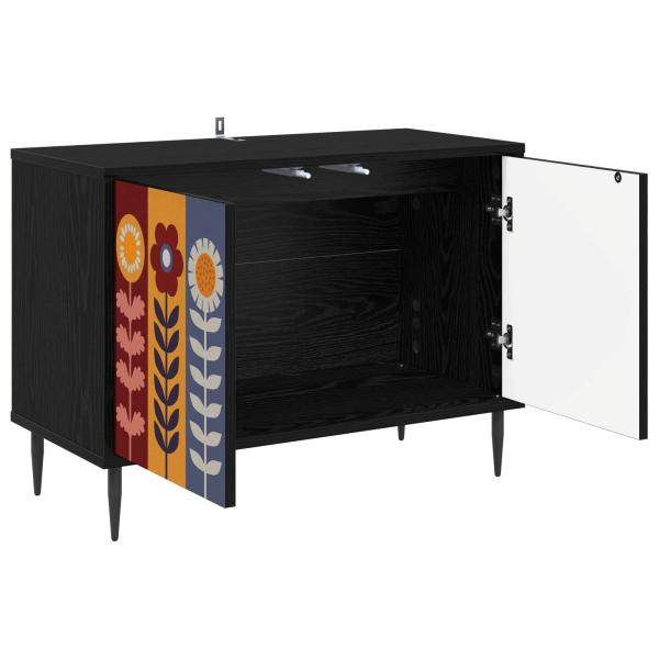 TV-Schrank ESSEN 69 x 33 x 50,5 cm Schwarz Eichen-Optik