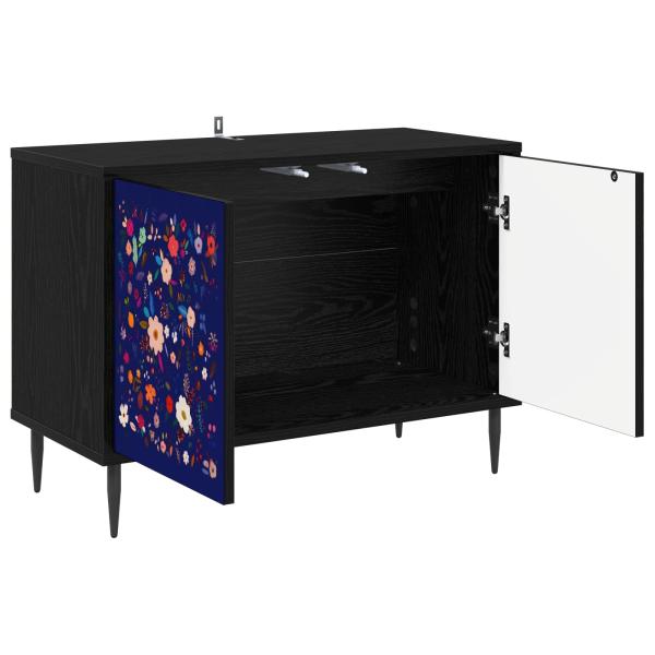 TV-Schrank MAINZ 69 x 33 x 50,5 cm Schwarz Eichen-Optik