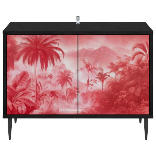 TV-Schrank AACHEN 69 x 33 x 50,5 cm Schwarz Eichen-Optik