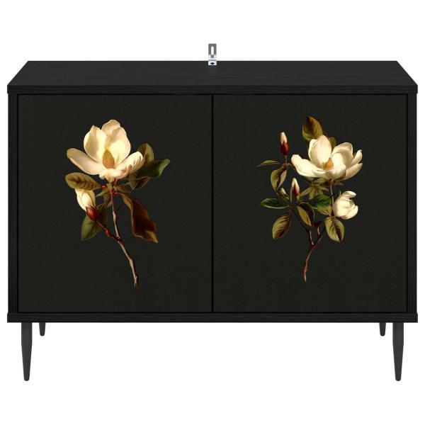 TV-Schrank BREMEN 69 x 33 x 50,5 cm Schwarz Eichen-Optik
