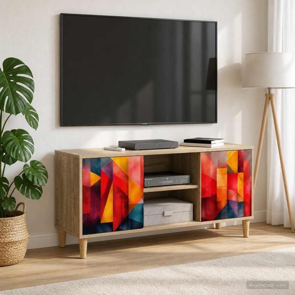 ARDEBO.de - TV-Schrank HEESCH 102 x 33 x 50 cm Sonoma Holzwerkstoff