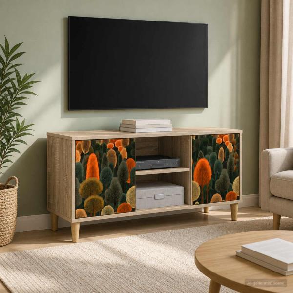 ARDEBO.de - TV-Schrank ZAANDAM 102 x 33 x 50 cm Sonoma Holzwerkstoff