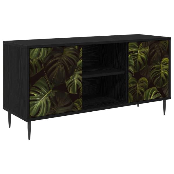 TV-Schrank ELBURG 102 x 33 x 51 cm Schwarz Eichen-Optik