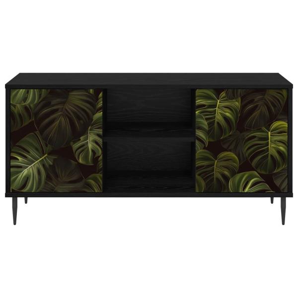 TV-Schrank ELBURG 102 x 33 x 51 cm Schwarz Eichen-Optik