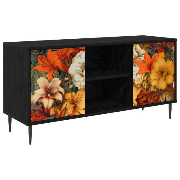 TV-Schrank GENNEP 102 x 33 x 51 cm Schwarz Eichen-Optik