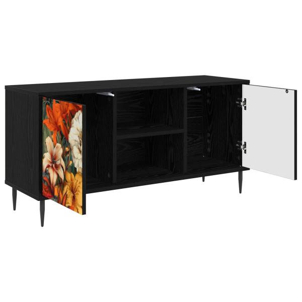 TV-Schrank GENNEP 102 x 33 x 51 cm Schwarz Eichen-Optik