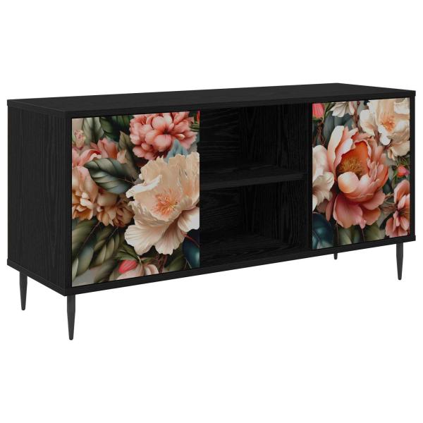 TV-Schrank BORNE 102 x 33 x 51 cm Schwarz Eichen-Optik