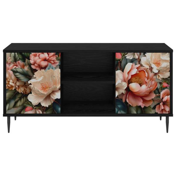 TV-Schrank BORNE 102 x 33 x 51 cm Schwarz Eichen-Optik