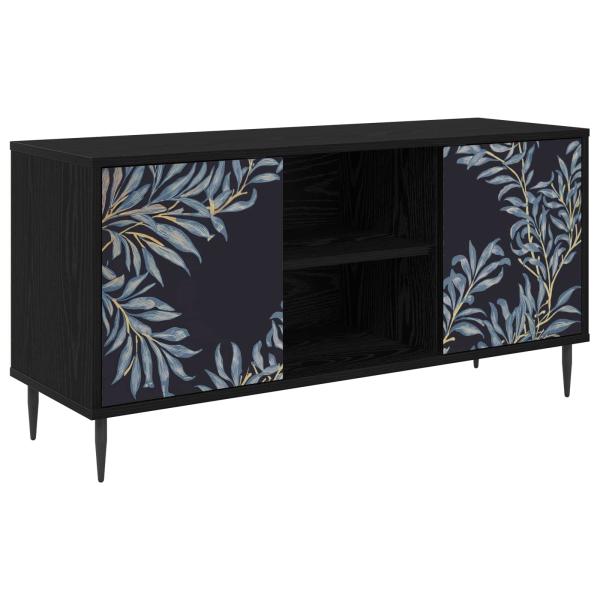 TV-Schrank DOKKUM 102 x 33 x 51 cm Schwarz Eichen-Optik