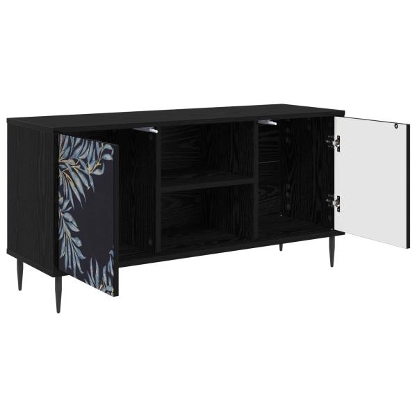 TV-Schrank DOKKUM 102 x 33 x 51 cm Schwarz Eichen-Optik