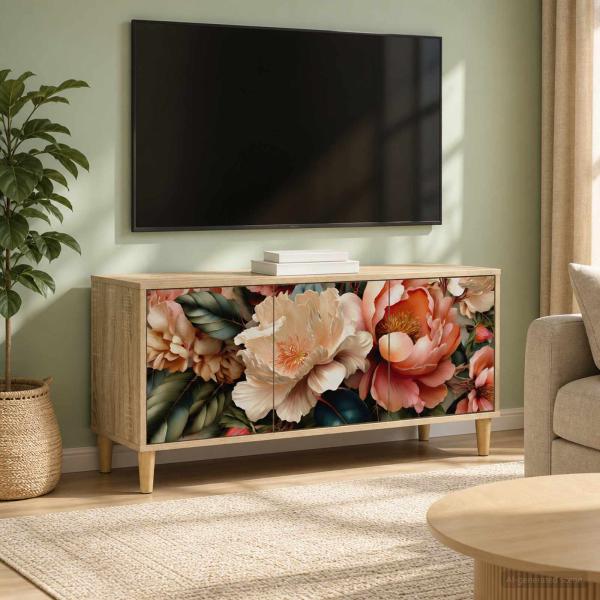 ARDEBO.de - TV-Schrank BORNE 102 x 33 x 50 cm Sonoma Holzwerkstoff