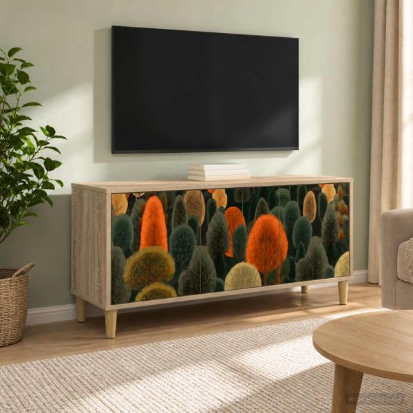 ARDEBO.de - TV-Schrank ZAANDAM 102 x 33 x 50 cm Sonoma Holzwerkstoff